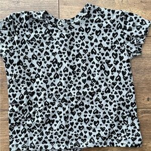 Old Navy Black Heart Pattern Kids T-Shirt